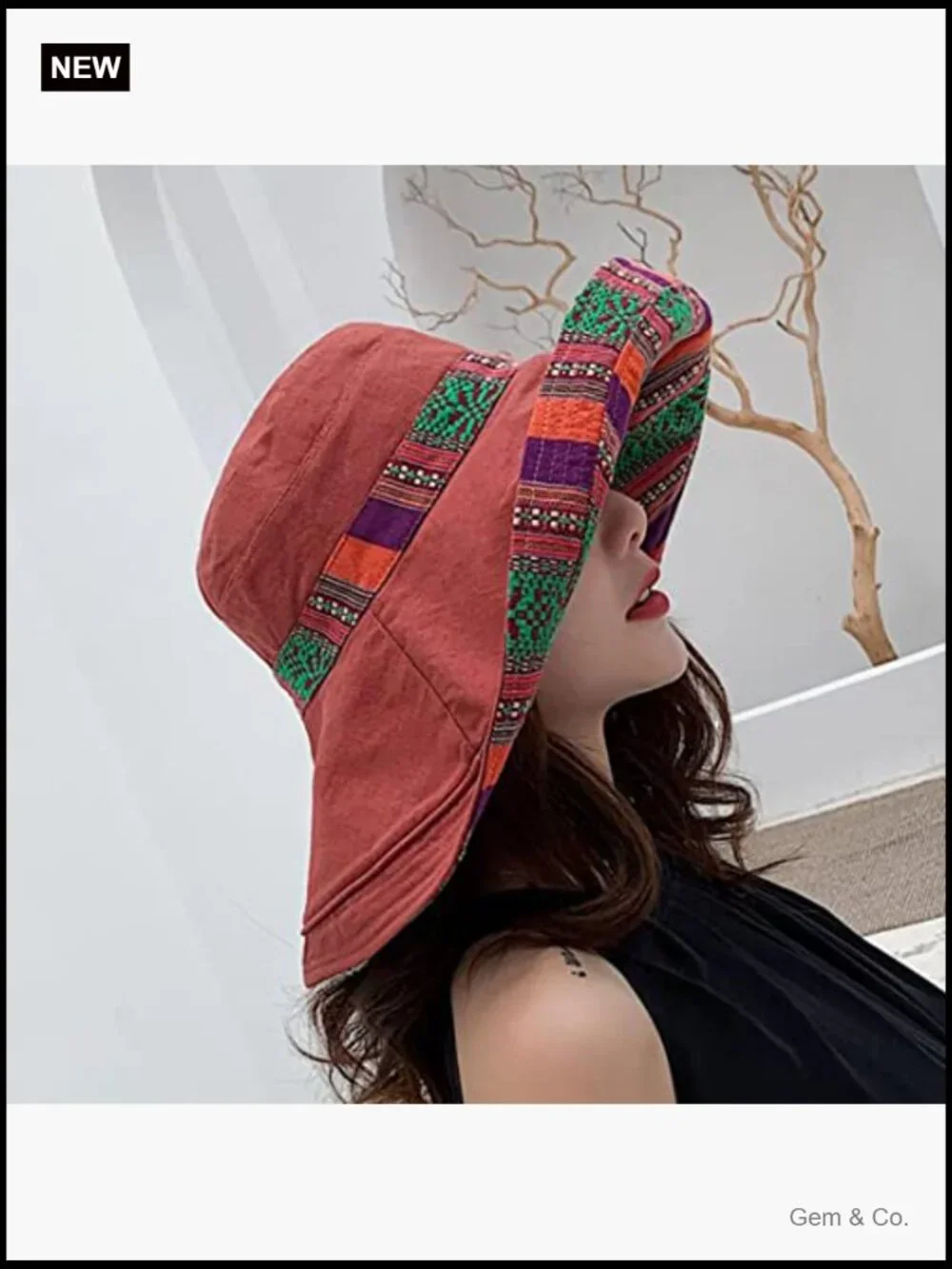 Wide Brim Sun Hat with Chin Strap UPF 50+ Packable